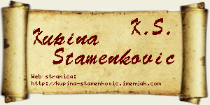 Kupina Stamenković vizit kartica
